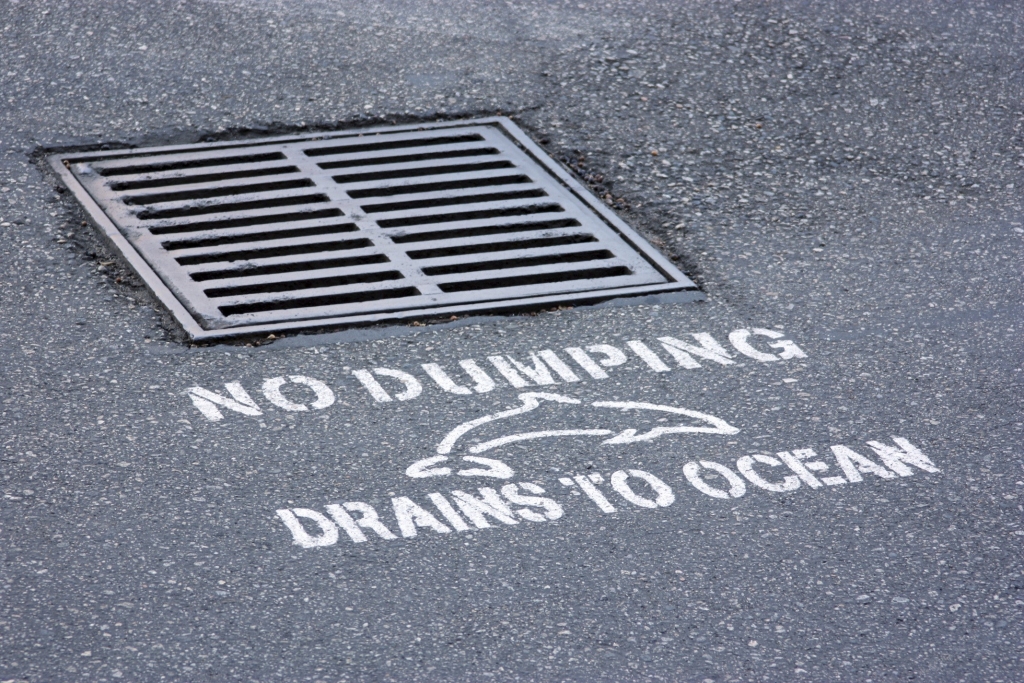 no dumping drains to ocean