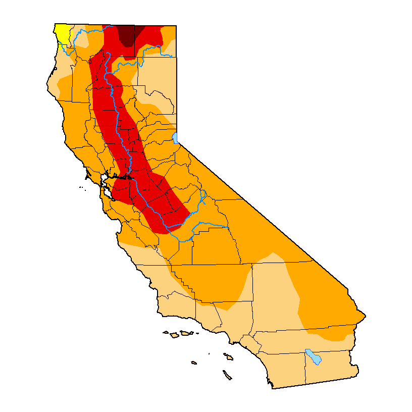 Drought Monitor CA Map 2022